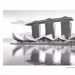 black and white photo of the architecture of an opera