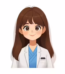 a digital drawing of a woman in a white coat