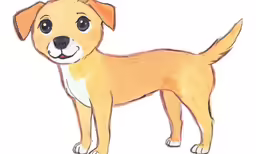 a brown dog standing next to another dog