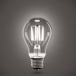 a light bulb is shown with white lights