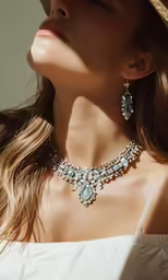 the blue watermelon statement necklace is a striking piece of bridal charm