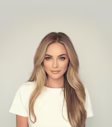 a beautiful blonde woman wearing a white top