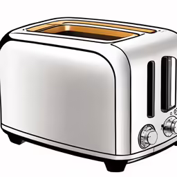 a toaster with a wooden top on a white background