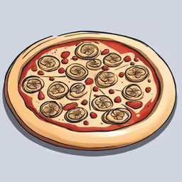 a small personal pizza with mushrooms on top of it