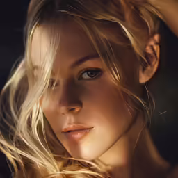 a woman with long blonde hair wearing a dress