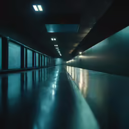 empty dark hallway in an urban building
