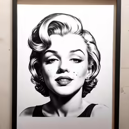 a marilyn monroe drawing in the form of an old hollywood movie icon