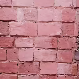 a red brick wall is shown with a black and white cat