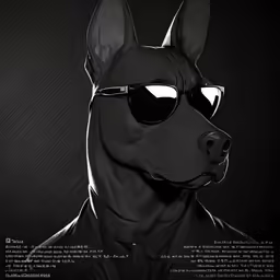 a man wearing glasses and a black dog