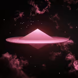 a strange object in the night sky with some clouds