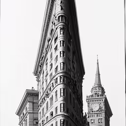 the tower of a building is seen next to a clock tower