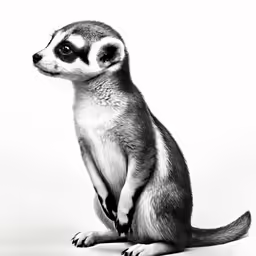 a small meerkat sitting and looking up