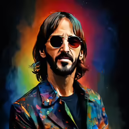 a man in a shirt and sunglasses in a photo