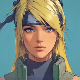 blonde haired woman with a black hat and metal gear