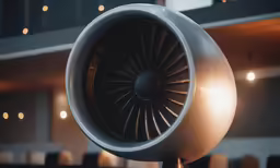 an airplane turbine with some light on top