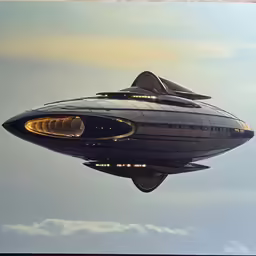 an image of an unusual futuristic flying vehicle