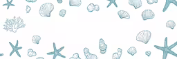 a white background with a blue sea theme on it