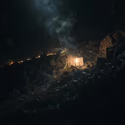 there is an image of a dark night outside
