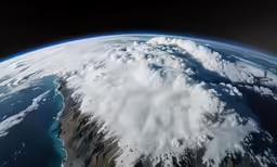the planet with a very thick patch of snow on top