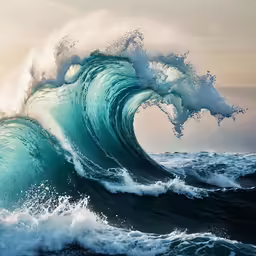 a large wave crashing over the ocean