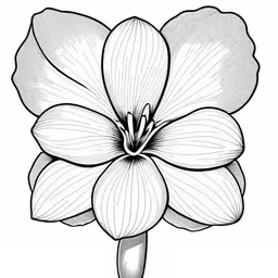 a flower that is drawing in black and white,flower a black and white illustration of a single lily