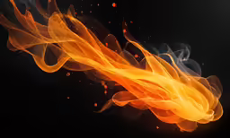 fire with orange smoke flowing and red light