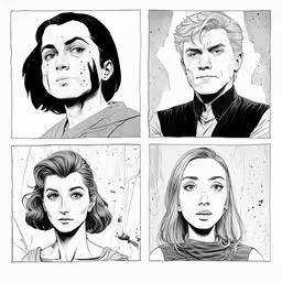 some illustrations for a movie character book