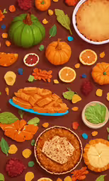 the thanksgiving food is served with pumpkins, cranberries, crackers and gourds,this is an arrangement of thanksgiving food on the table