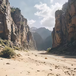 a rocky canyon filled with a lot of boulders