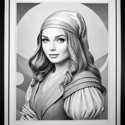 the drawing is framed in a white paper frame