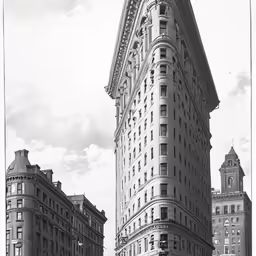 a tall building with many windows, with the flat - sided building at the top