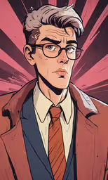 man with glasses and tie looks confused about something,a portrait of the writer in glasses and a tie