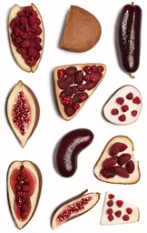 sliced up fruits are arranged in the shape of slices