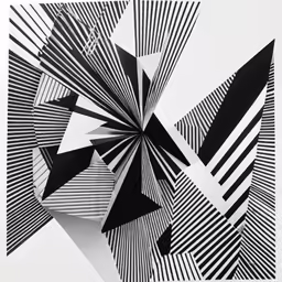 a black and white abstract art design made of lines