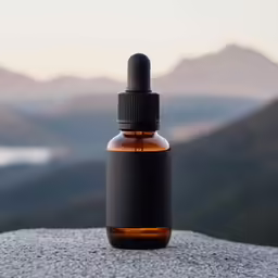 a bottle that is on top of a rock