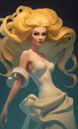 the girl is wearing a very long dress