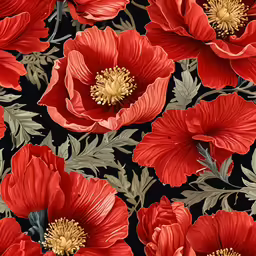 seamless image of red flower pattern
