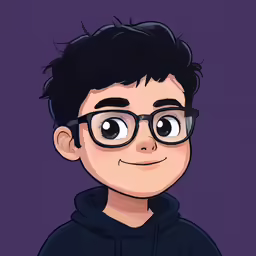 a cartoon of a boy with glasses