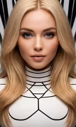 a blonde woman with very large breasts