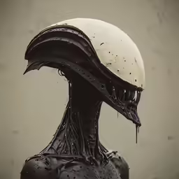 a very strange creature in a creepy fashion with mud on his face