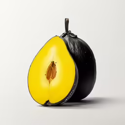 a slice of fruit with some brown tips on it