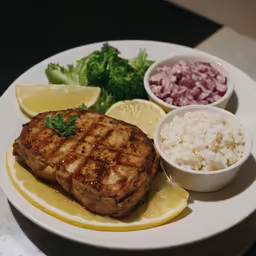 a plate with food sitting on top of it