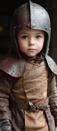 a little kid that is wearing a helmet