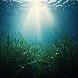 light streams down the sea floor from underwater water