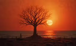 a large tree is standing in the grass