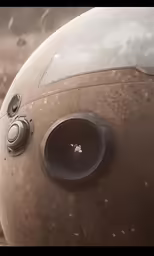 a close up view of a military plane with a lens on the nose