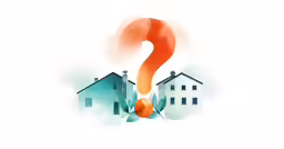 a house with a question mark above it