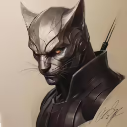 a close up of a drawing of a cat