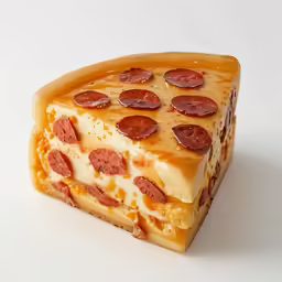the slice of food is made to look like a square piece