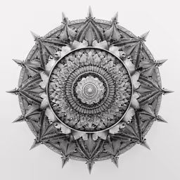 a black and white photo of a spiraled design